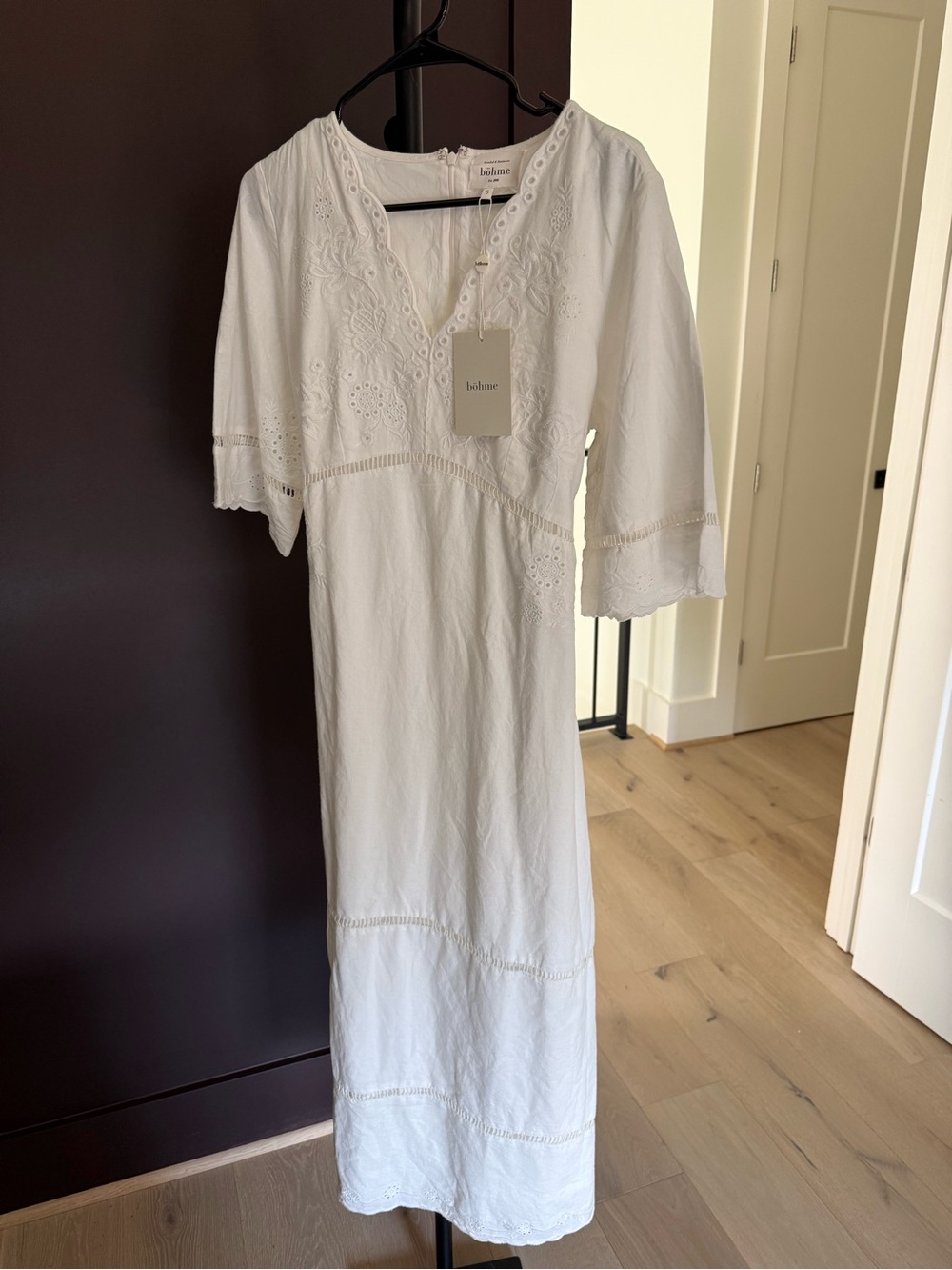 NWT White Eyelet Midi Dress by Bohme